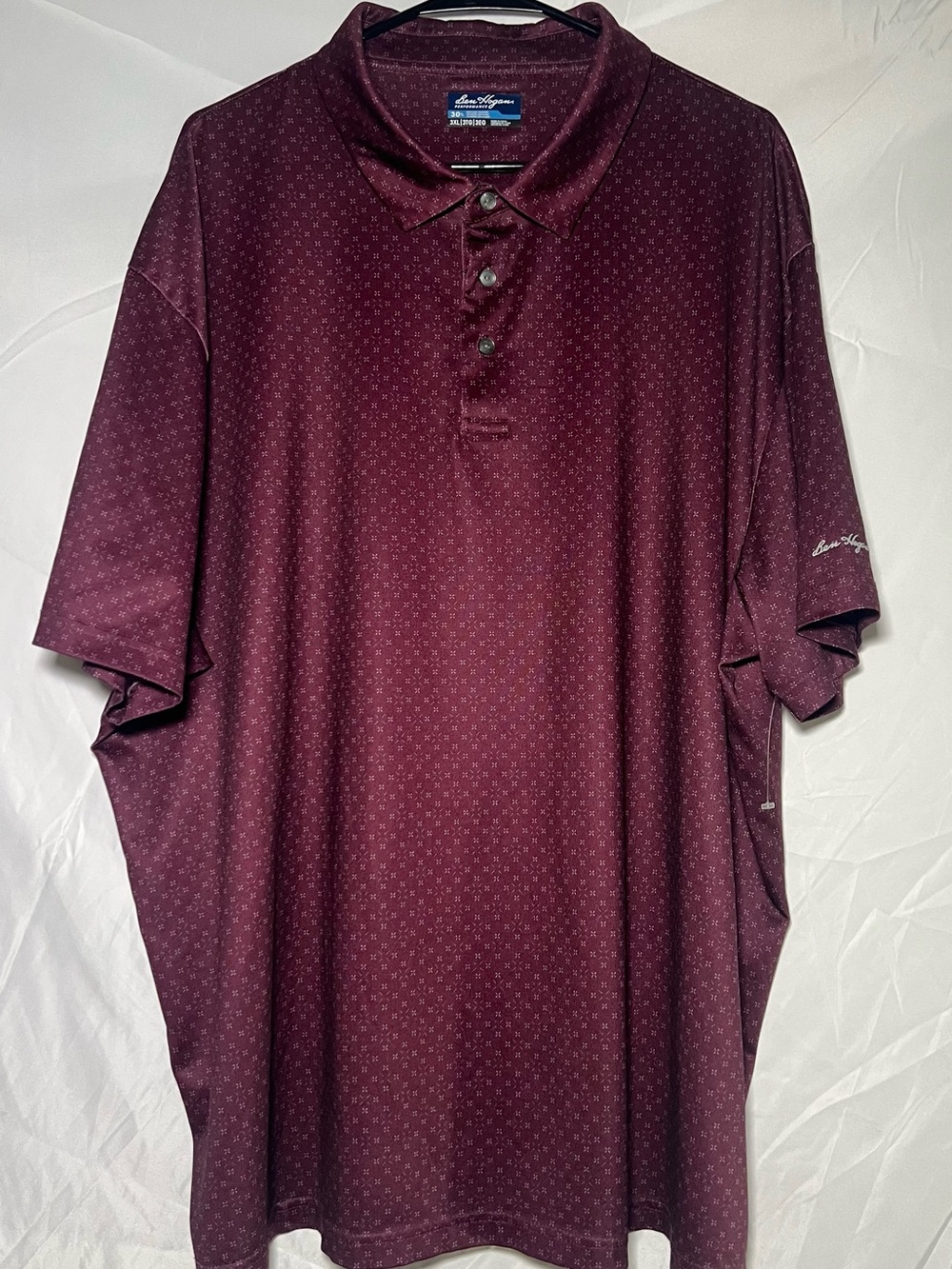 Hogan Men’s Burgundy Polo with Micro Dot Pattern